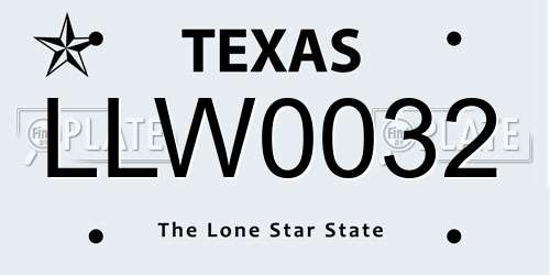 LLW0032 Texas License Plate