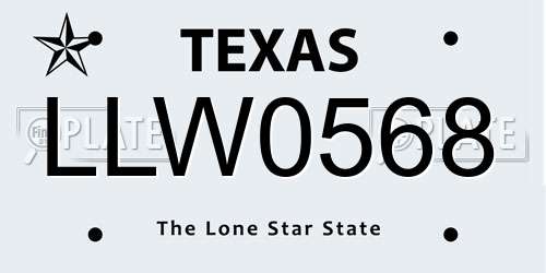 LLW0568 Texas License Plate