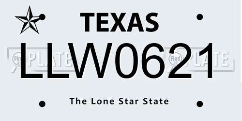 LLW0621 Texas License Plate