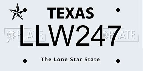 LLW247 Texas License Plate