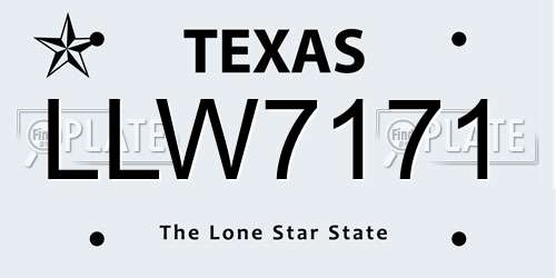 LLW7171 Texas License Plate