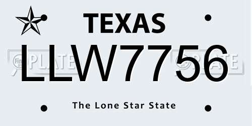 LLW7756 Texas License Plate