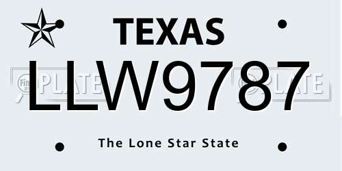 LLW9787 Texas License Plate