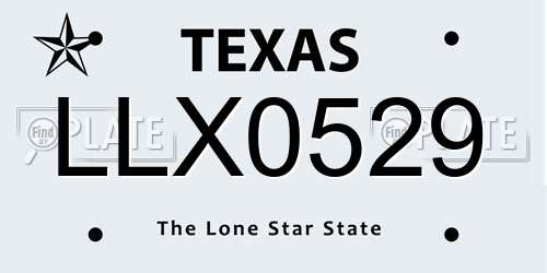 LLX0529 Texas License Plate