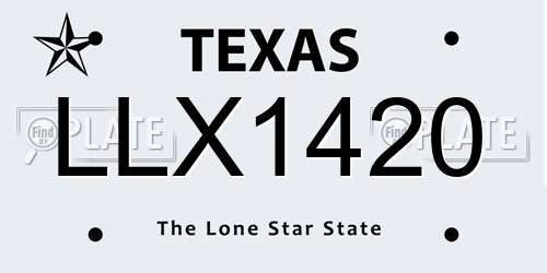 LLX1420 Texas License Plate