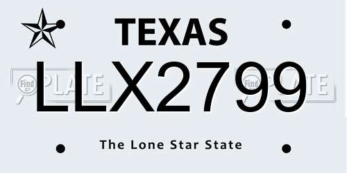 LLX2799 Texas License Plate