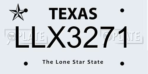 LLX3271 Texas License Plate