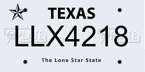 LLX4218 Texas License Plate