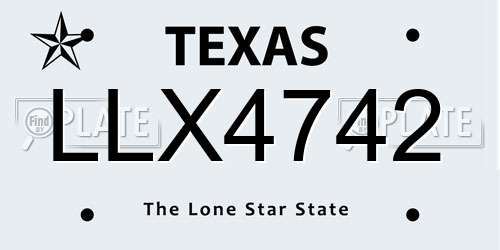 LLX4742 Texas License Plate