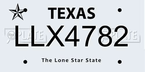 LLX4782 Texas License Plate