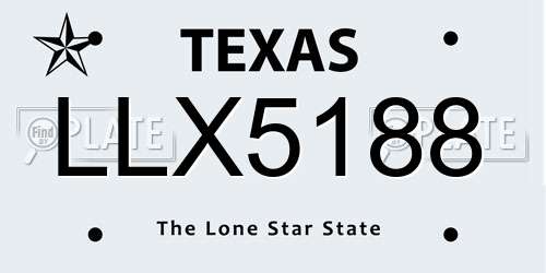 LLX5188 Texas License Plate