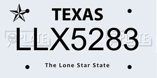 LLX5283 Texas License Plate