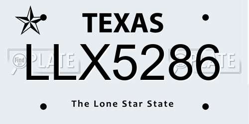 LLX5286 Texas License Plate