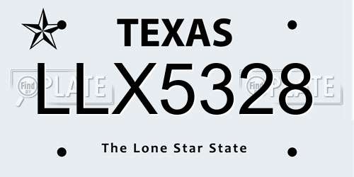 LLX5328 Texas License Plate