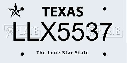 LLX5537 Texas License Plate