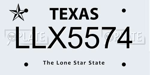 LLX5574 Texas License Plate