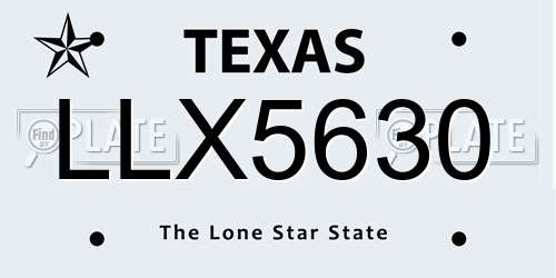 LLX5630 Texas License Plate