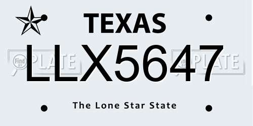 LLX5647 Texas License Plate