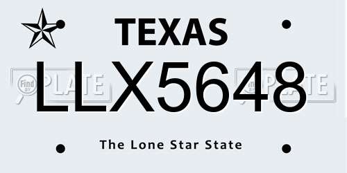 LLX5648 Texas License Plate