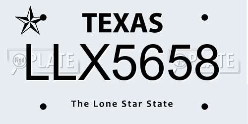 LLX5658 Texas License Plate