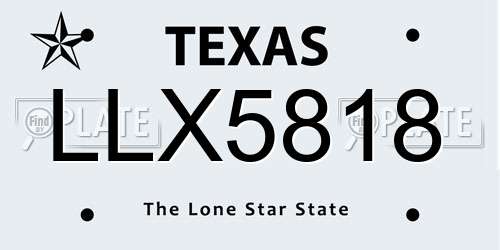 LLX5818 Texas License Plate