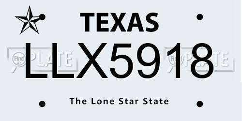 LLX5918 Texas License Plate
