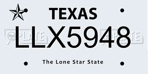 LLX5948 Texas License Plate