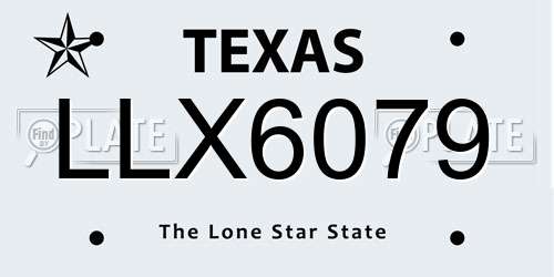 LLX6079 Texas License Plate