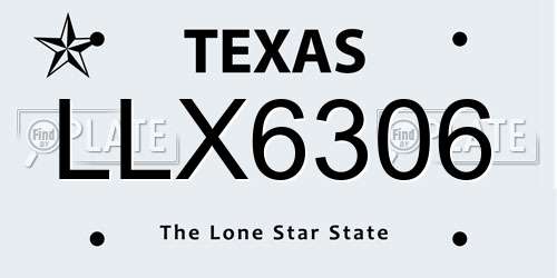 LLX6306 Texas License Plate