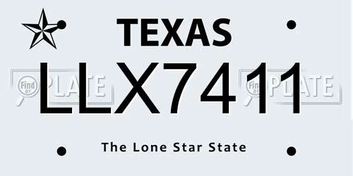 LLX7411 Texas License Plate