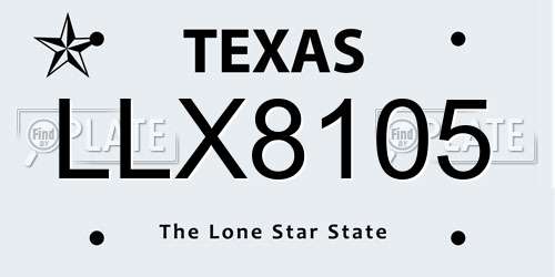 LLX8105 Texas License Plate