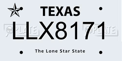 LLX8171 Texas License Plate