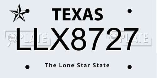 LLX8727 Texas License Plate