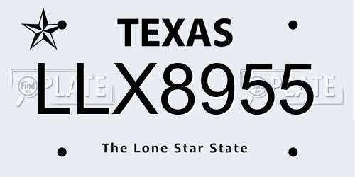 LLX8955 Texas License Plate