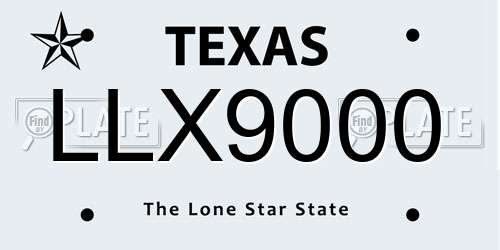 LLX9000 Texas License Plate