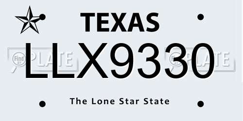 LLX9330 Texas License Plate