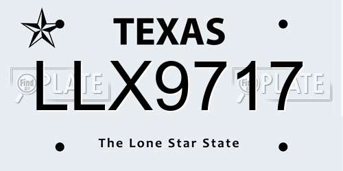 LLX9717 Texas License Plate
