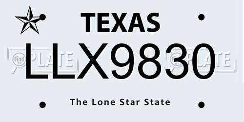 LLX9830 Texas License Plate