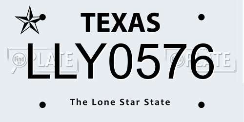 LLY0576 Texas License Plate