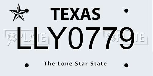 LLY0779 Texas License Plate