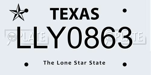 LLY0863 Texas License Plate