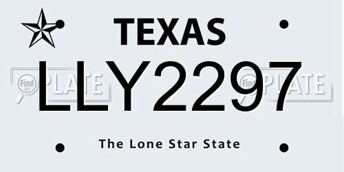 LLY2297 Texas License Plate