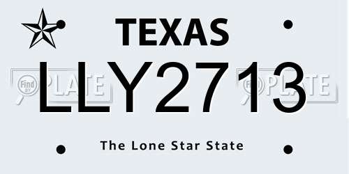 LLY2713 Texas License Plate