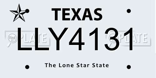 LLY4131 Texas License Plate
