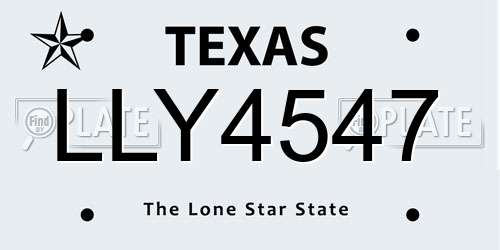 LLY4547 Texas License Plate