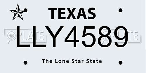LLY4589 Texas License Plate