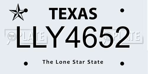 LLY4652 Texas License Plate