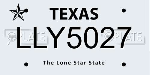 LLY5027 Texas License Plate