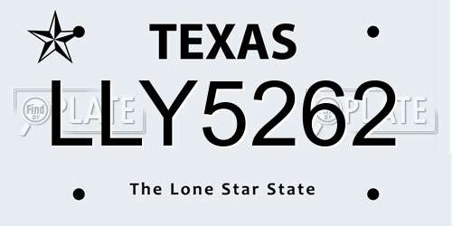 LLY5262 Texas License Plate