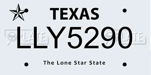 LLY5290 Texas License Plate